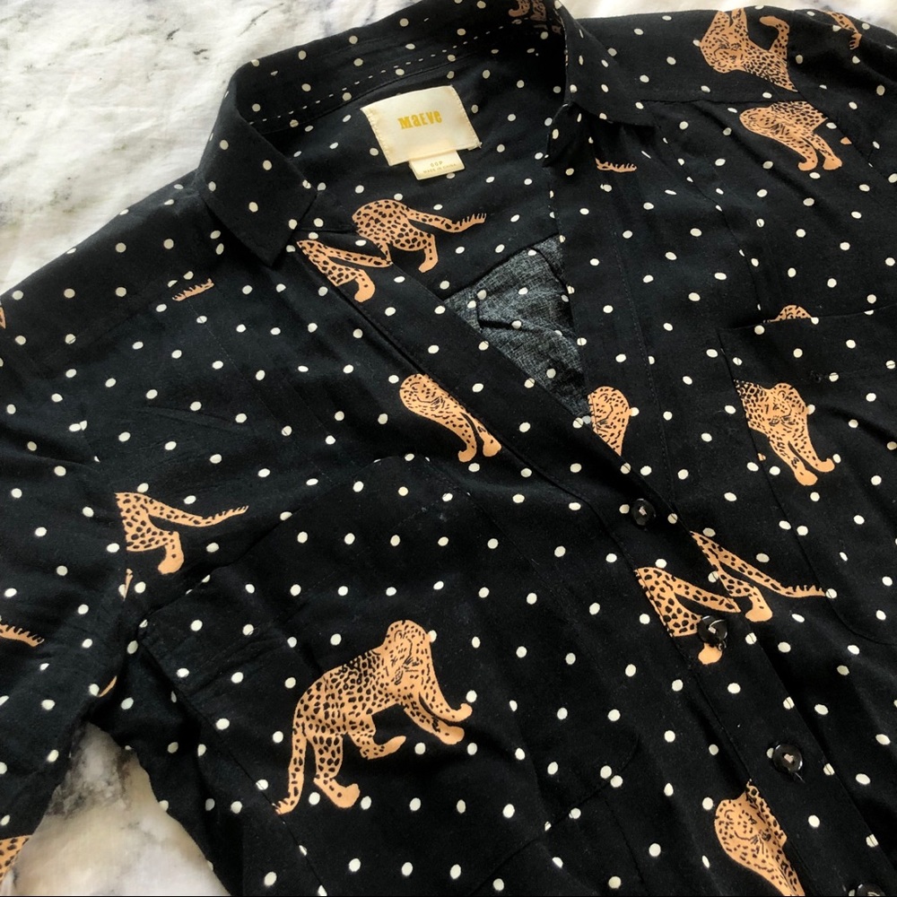 Anthropologie Cheetahs & Dots Blouse - 00P